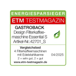 GASTROBACK Filterkaffeemaschinen*Design Filterkaffeemaschine Essential S