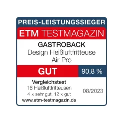 GASTROBACK Fritteuse, Heißluftfritteuse / Airfryer*Design Heißluftfritteuse Air Pro