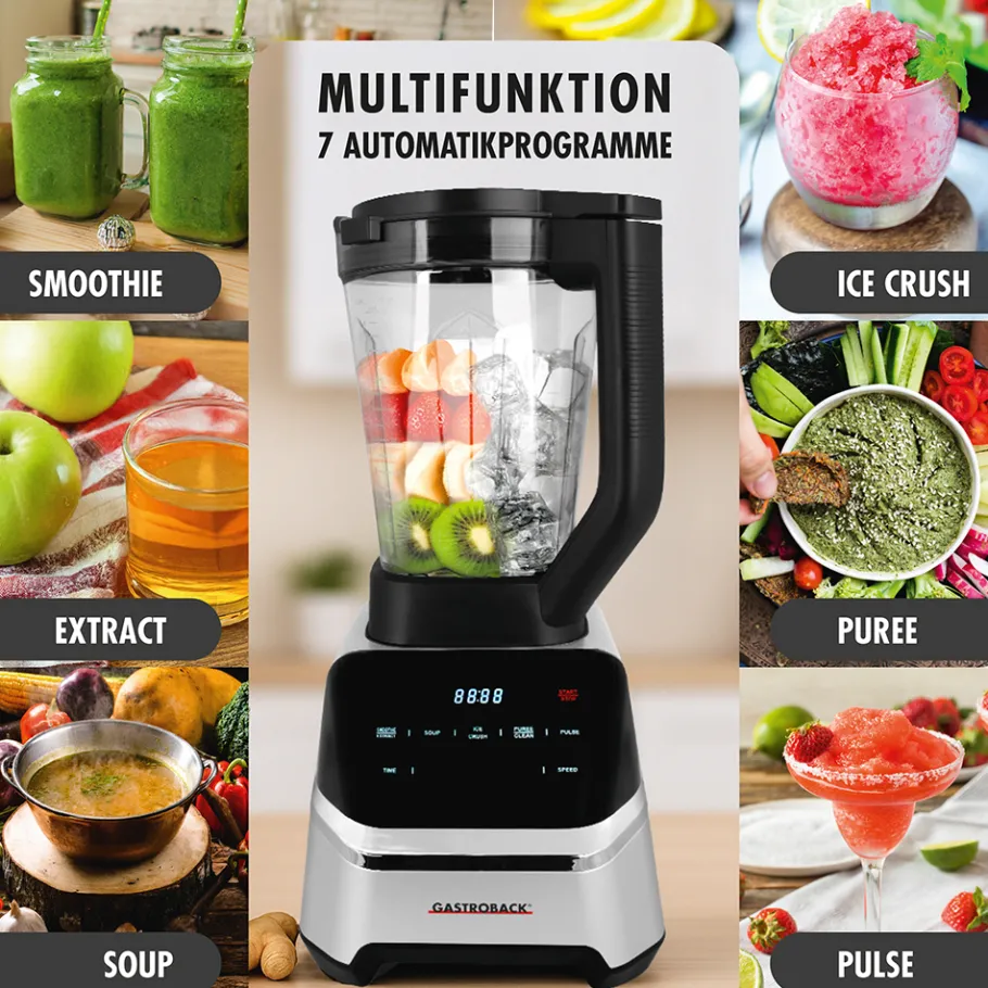 GASTROBACK Mixer, Standmixer, Hochleistungsmixer & Smoothie To Go Mixer*Design Multi-Power Standmixer Mix & Soup 2.000 W