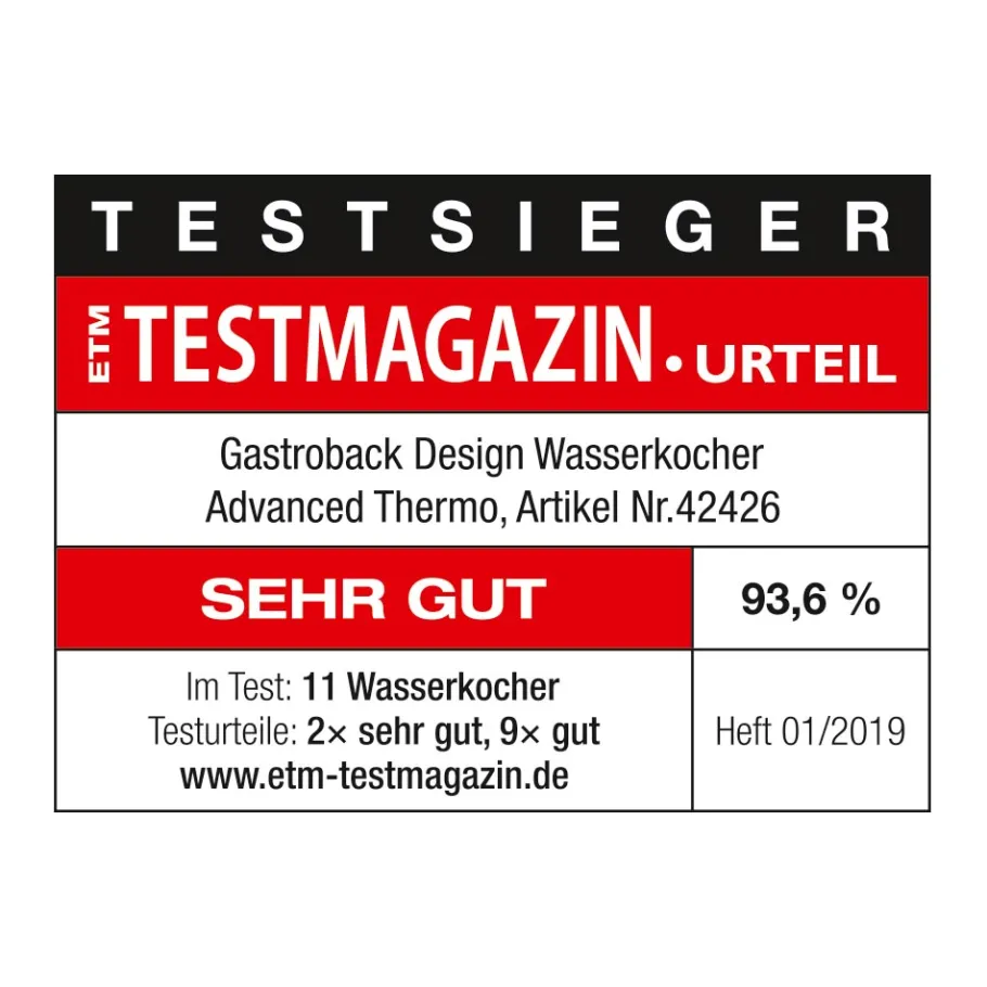 GASTROBACK Teekocher & Wasserkocher*Design Wasserkocher Advanced Thermo