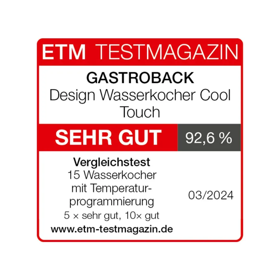 GASTROBACK Teekocher & Wasserkocher*Design Wasserkocher Cool Touch