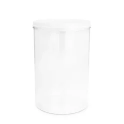 GASTROBACK Zubehör|Dosierspender Mit Hebelbedienung*Dose mit Deckel, 5,5 l,Dose glasklar, Deckel weiß