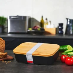 GASTROBACK Home*Lunchbox schwarz, mit Bambusdeckel