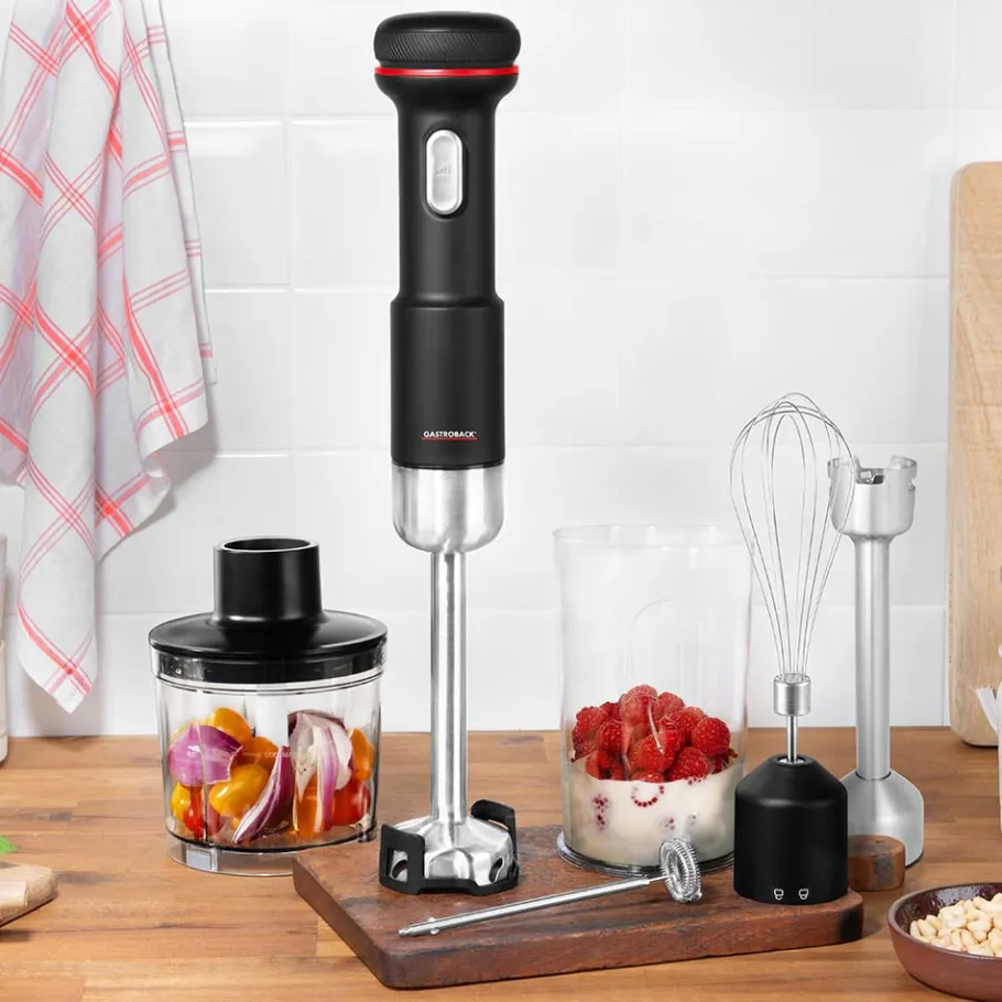 GASTROBACK Stabmixer & Akku-Stabmixer*Kabelloser Design Stabmixer Set 5 in 1